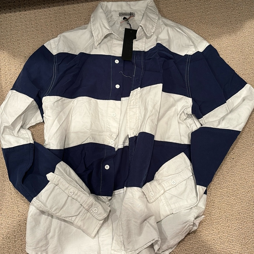 Carmar denim button up top